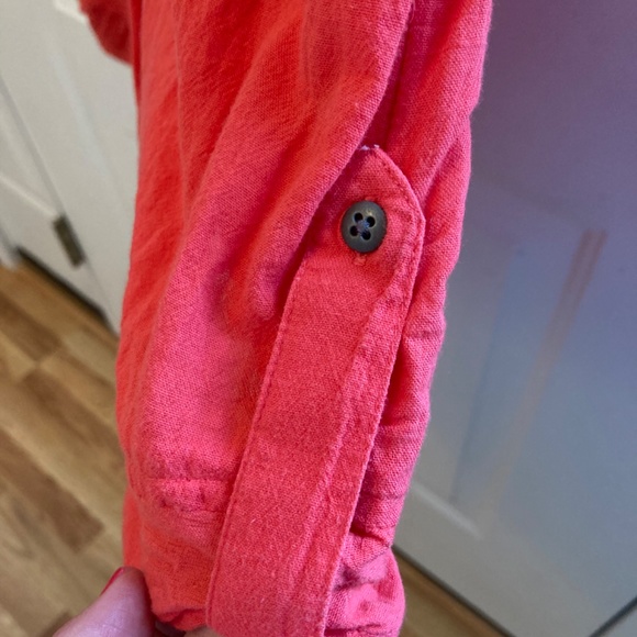 Style & Co Coral Boho Gauze Button-up Tunic Tank XL - Picture 5 of 6